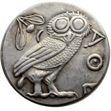 G(04)Ancient Athens Greek Silver Drachm - Atena Greece Silver Plated copy coin