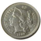 US 1869 Three Cents Nickel Copy Coin
