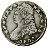 US 1809 Capped Bust Half Dollar Silver Plated Copy Coin