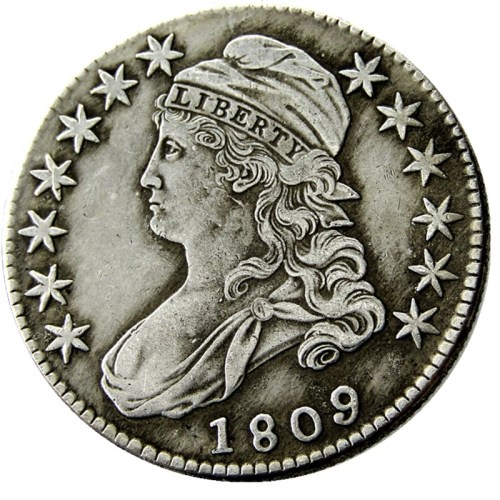 US 1809 Capped Bust Half Dollar Silver Plated Copy Coin
