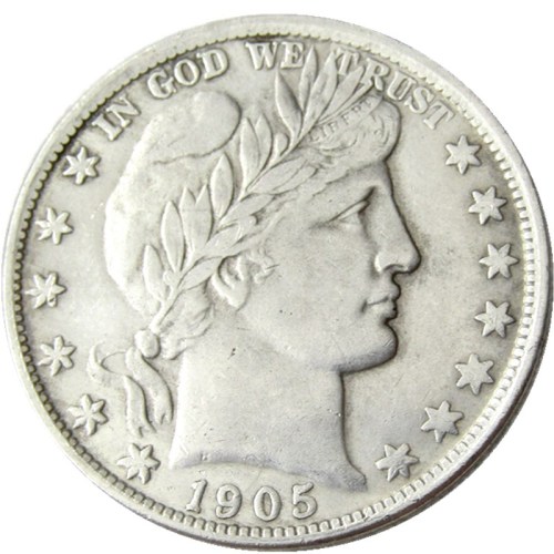 US 1905 P-S-O Barber Half Dollar Silver Plated Copy Coins