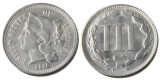 US 1868 Three Cents Nickel Copy Coin