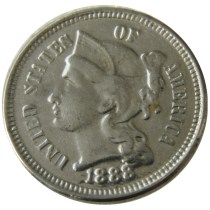 US 1888 Three Cents Nickel Copy Coin