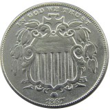 US A Set OF (1866 -1883) 20PCS Five Cents Nickel Copy Coins