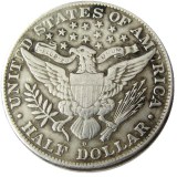 US 1907 P-S-O-D Barber Half Dollar Silver Plated Copy Coins