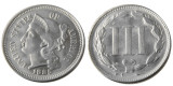 US 1885 Three Cents Nickel Copy Coin