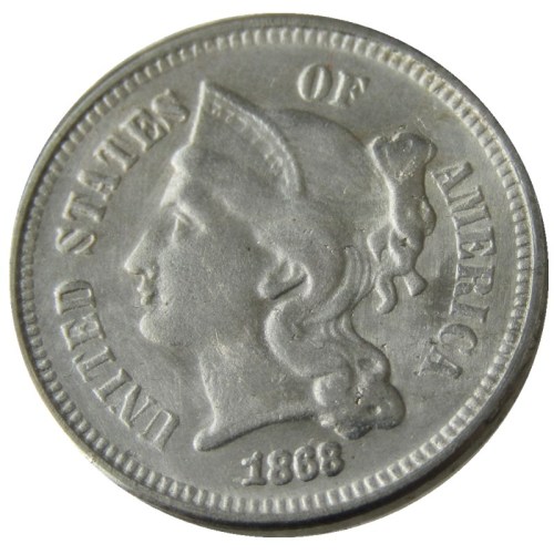 US 1868 Three Cents Nickel Copy Coin
