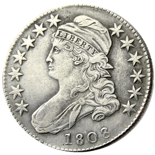 US 1808 Capped Bust Half Dollar Silver Plated Copy Coin