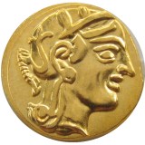 G(02)Ancient Athens Greek gold Drachm - Atena Greece Owl Drachma Gold Plated copy coins