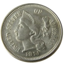 US 1874 Three Cents Nickel Copy Coin US 1874 Three Cents Nickel Copy Coin