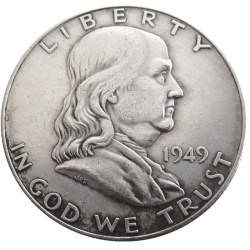 US 1949 PSD Franklin Half Dollar Silver Plated Copy Coins