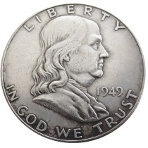 US 1949 PSD Franklin Half Dollar Silver Plated Copy Coins US 1949 PSD Franklin Half Dollar Silver Plated Copy Coins