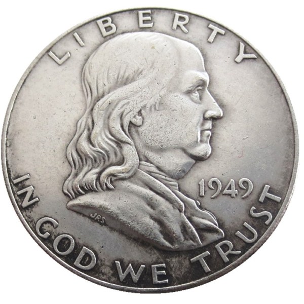 US 1949 PSD Franklin Half Dollar Silver Plated Copy Coins