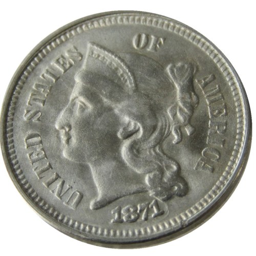 US 1871 Three Cents Nickel Copy Coin