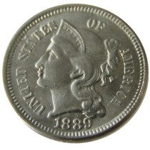US 1889 Three Cents Nickel Copy Coin