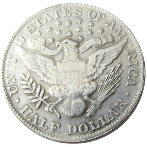 US 1907 P-S-O-D Barber Half Dollar Silver Plated Copy Coins