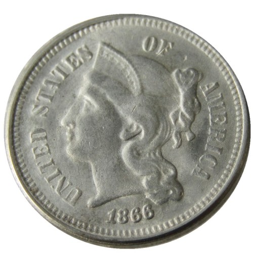 US 1866 Three Cents Nickel Copy Coin