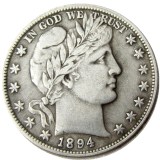 US 1894 P-S-O Barber Half Dollar Silver Plated Copy Coins