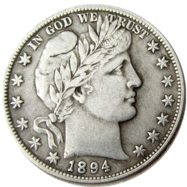 US 1894 P-S-O Barber Half Dollar Silver Plated Copy Coins