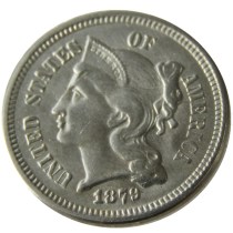 US 1879 Three Cents Nickel Copy Coin