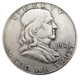 US 1952 PSD Franklin Half Dollar Silver Plated Copy Coins