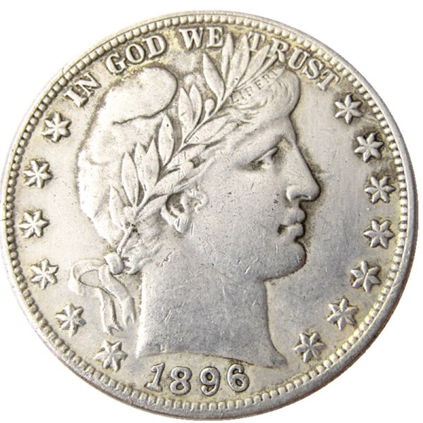 US 1896 P-S-O Barber Half Dollar Silver Plated Copy Coins