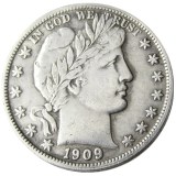 US 1909 P-S-O Barber Half Dollar Silver Plated Copy Coins