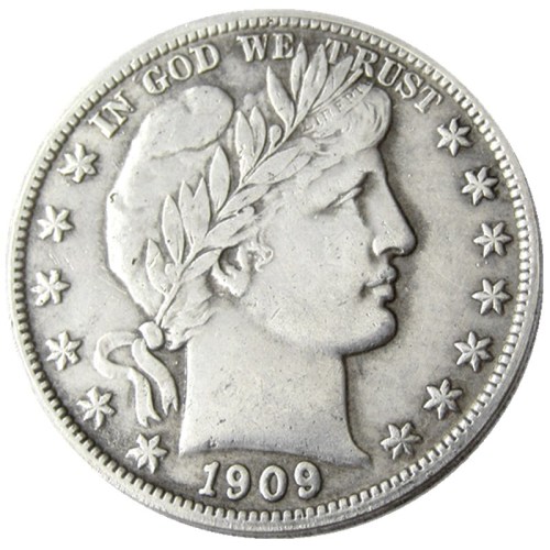 US 1909 P-S-O Barber Half Dollar Silver Plated Copy Coins