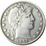 US 1892 P-S-O Barber Half Dollar Silver Plated Copy Coins