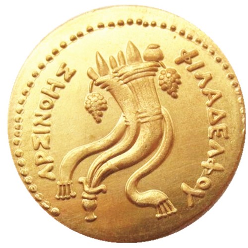 G(05)Greek Oktodrachme Agypten Ptolemaios II 283-246 Gold Plated Copy coin