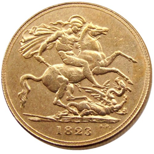UK 1823 EF Great Britain George IV IIII Gold Plated Full Sovereign Copy Coin