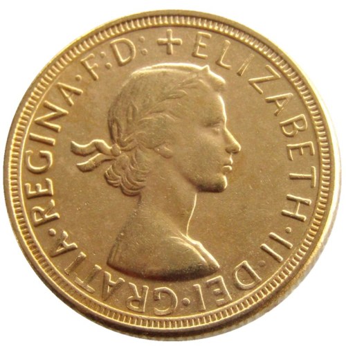 UK 1963 REGINA FD ELIZABETH II DEI GRATIA GOLD PLATED 1 SOVEREIGN (1LSD) COPY COINS
