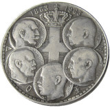 G(49)REECE 30 DRACHMAI 1963 Centennial - Five Greek Kings 1863 - 1963 Map of Greece Silver Plated Coins COPY