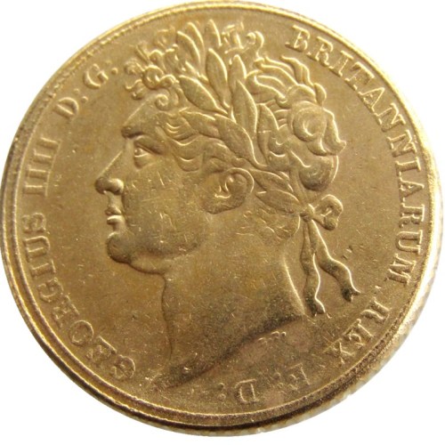 UK 1825 EF Great Britain George IV IIII Gold Plated Full Sovereign Copy Coin