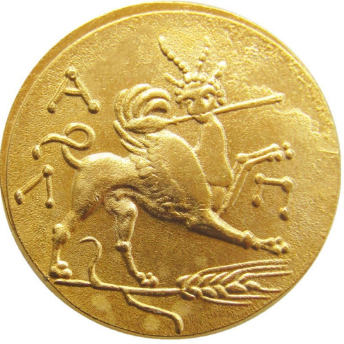 G(07)PANTIKAPAION in BOSPORUS 340BC Certified AU Ancient Greek Coin Gold Plated Gold RARE copy coin