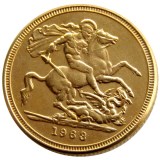 UK 1963 REGINA FD ELIZABETH II DEI GRATIA GOLD PLATED 1 SOVEREIGN (1LSD) COPY COINS