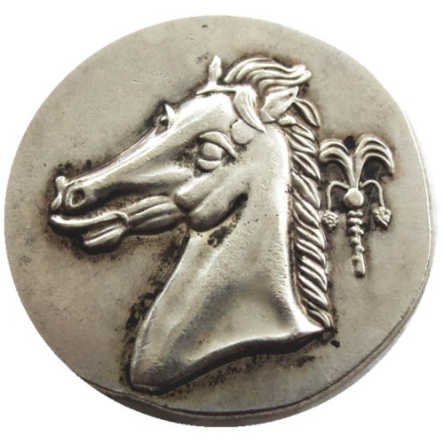 G(22)SICULO-PUNIC,Carthage,310 BC Tetradrachm Arethusa Silver Plated Copy Coin
