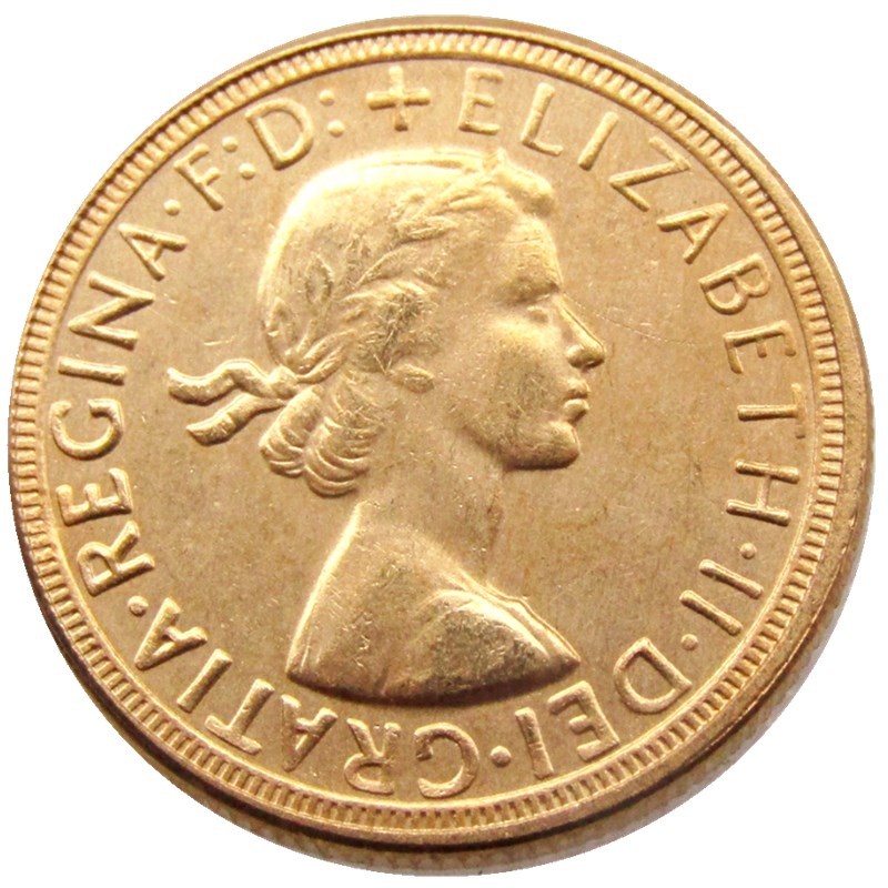 UK 1968 REGINA FD ELIZABETH II DEI GRATIA GOLD PLATED 1 SOVEREIGN (1LSD