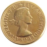 UK 1957 REGINA FD ELIZABETH II DEI GRATIA GOLD PLATED 1 SOVEREIGN (1LSD) COPY COINS