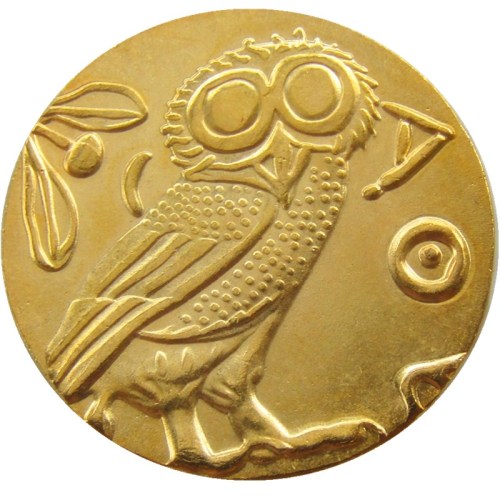 G(04)Ancient Athens Greek gold Drachm - Atena Greece Gold Plated copy coins