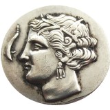 G(22)SICULO-PUNIC,Carthage,310 BC Tetradrachm Arethusa Silver Plated Copy Coin
