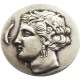 G(22)SICULO-PUNIC,Carthage,310 BC Tetradrachm Arethusa Silver Plated Copy Coin