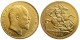 RARE UK 1909 KING EDWARD VII MATT PROOF GOLD PLATED 1 SOVEREIGN (1LSD) COPY COINS