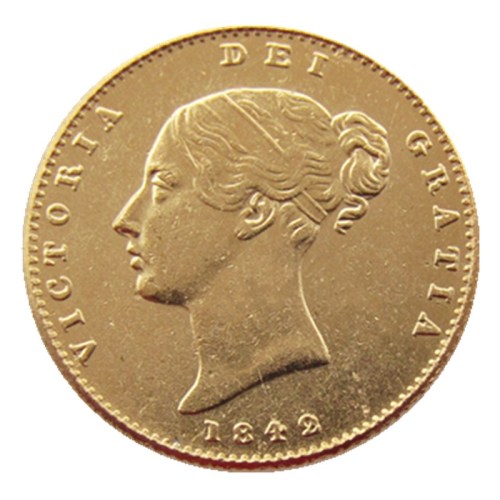 UK 1842-P-S Queen Victoria Young Head Gold Coin Very Rare Half Sovereign Die Copy Coins