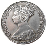 GREAT BRITAIN 1852 Victoria 1 Florin Silver Plated Copy Coin
