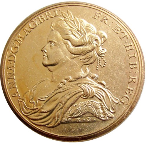UK 1713 Queen Anne and the Peace of Utrecht Gold Plated Copy Coins
