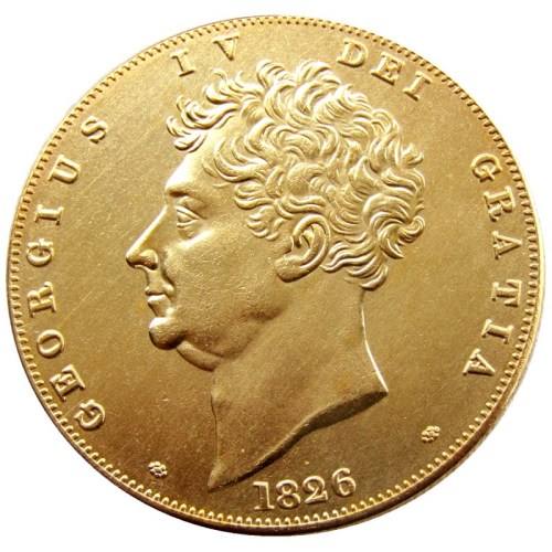 UK 1826 5 Pounds - George IV Gold Plated Copy Coins