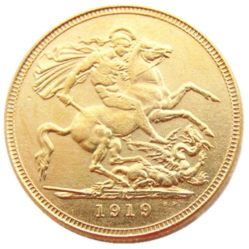 United Kingdom 1919 1 Sovereign Gold Plated Copy Coins