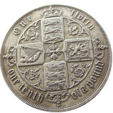 GREAT BRITAIN 1856 Victoria 1 Florin Silver Plated Copy Coin
