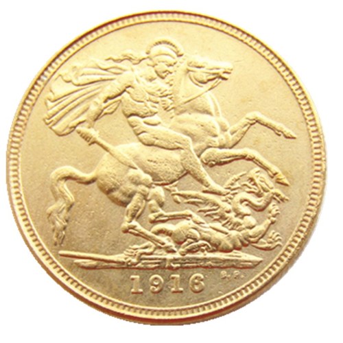 United Kingdom 1916 1 Sovereign Gold Plated Copy Coins